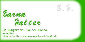 barna halter business card